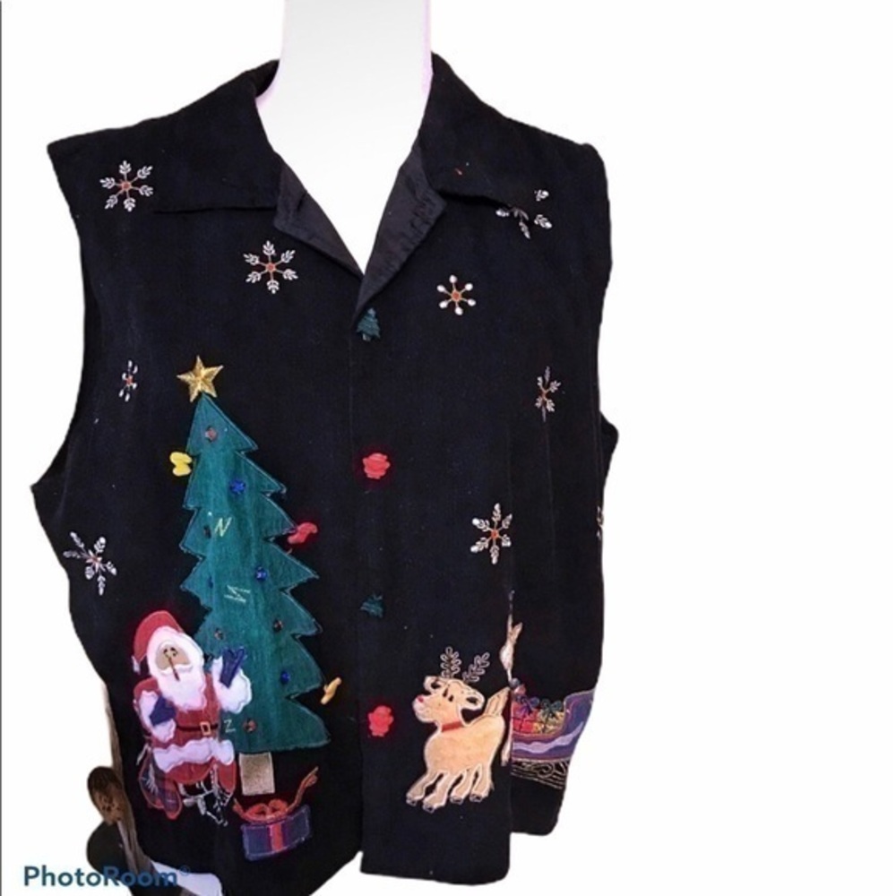 Women’s Ugly Christmas Vintage Vest Size LP so cute